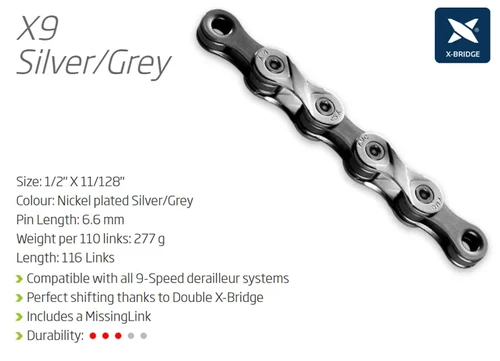 Kmc x9 ept 9 speed chain hotsell