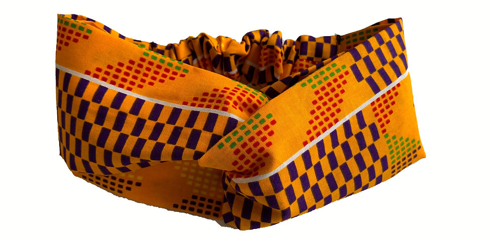 Kente print headbands with elastic.