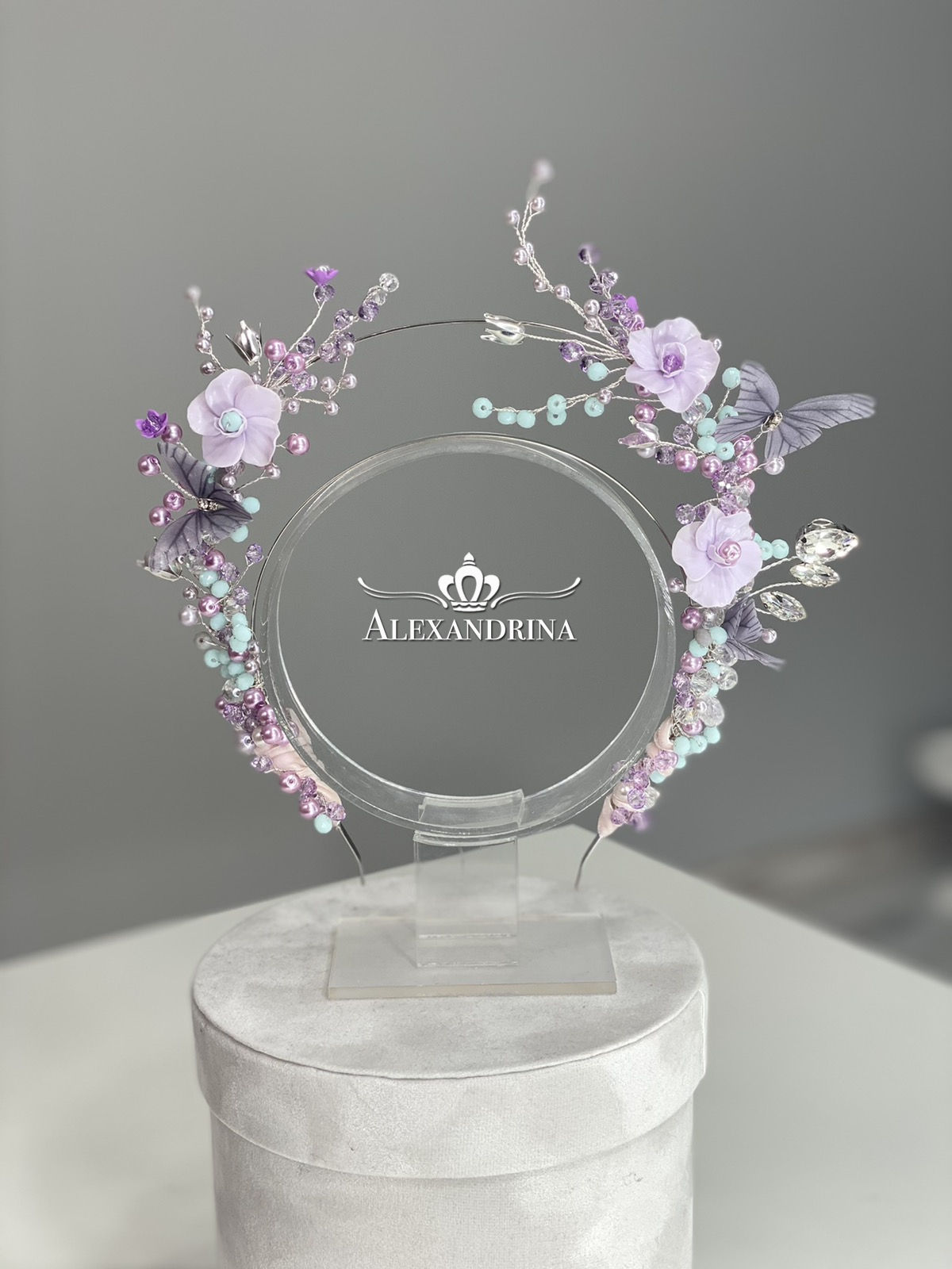 HeadBand Butterfly&Flower Purple/Blue