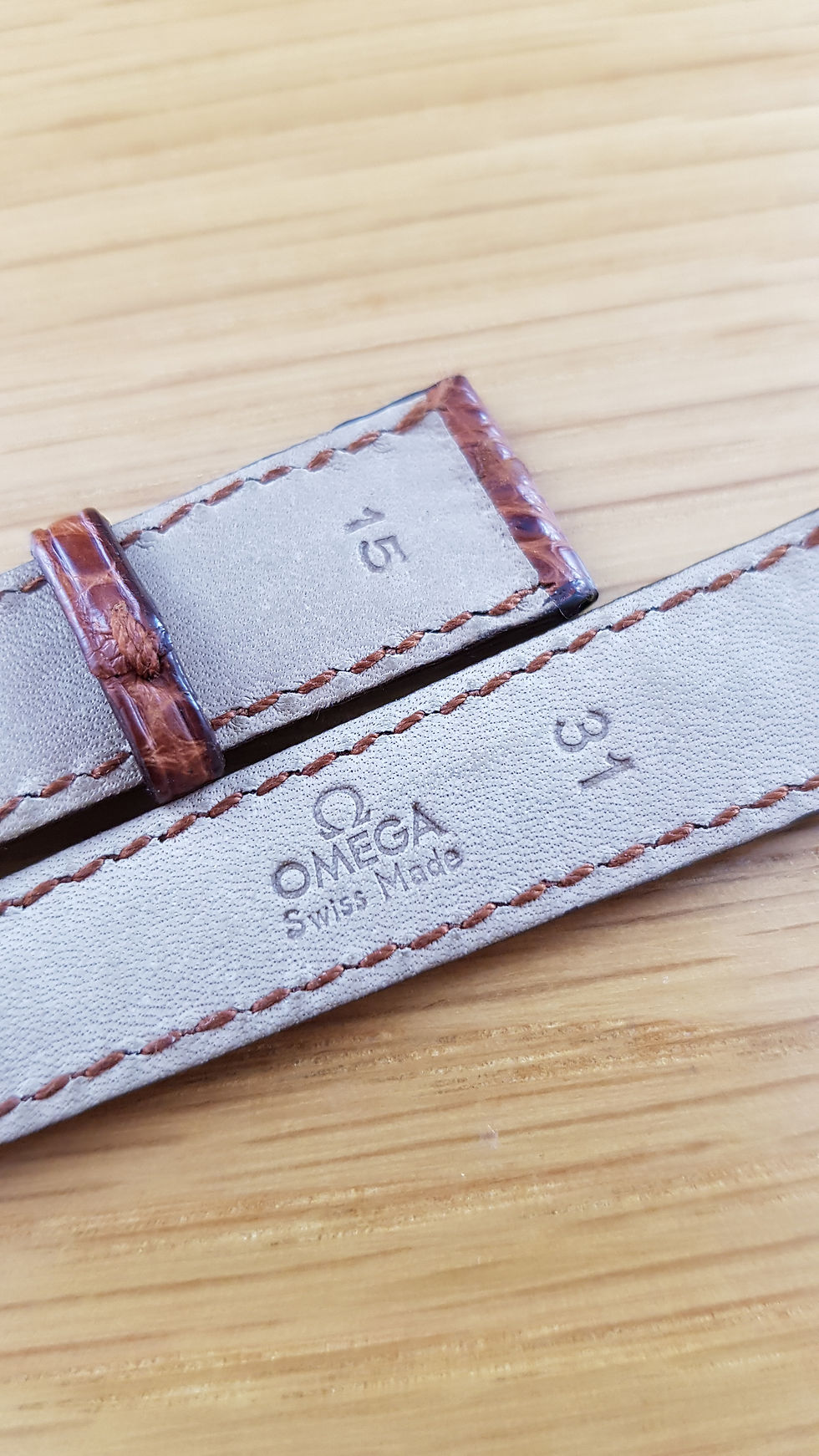 Thumbnail: Ladies Omega Aligator Watch Strap 15mm Lugs