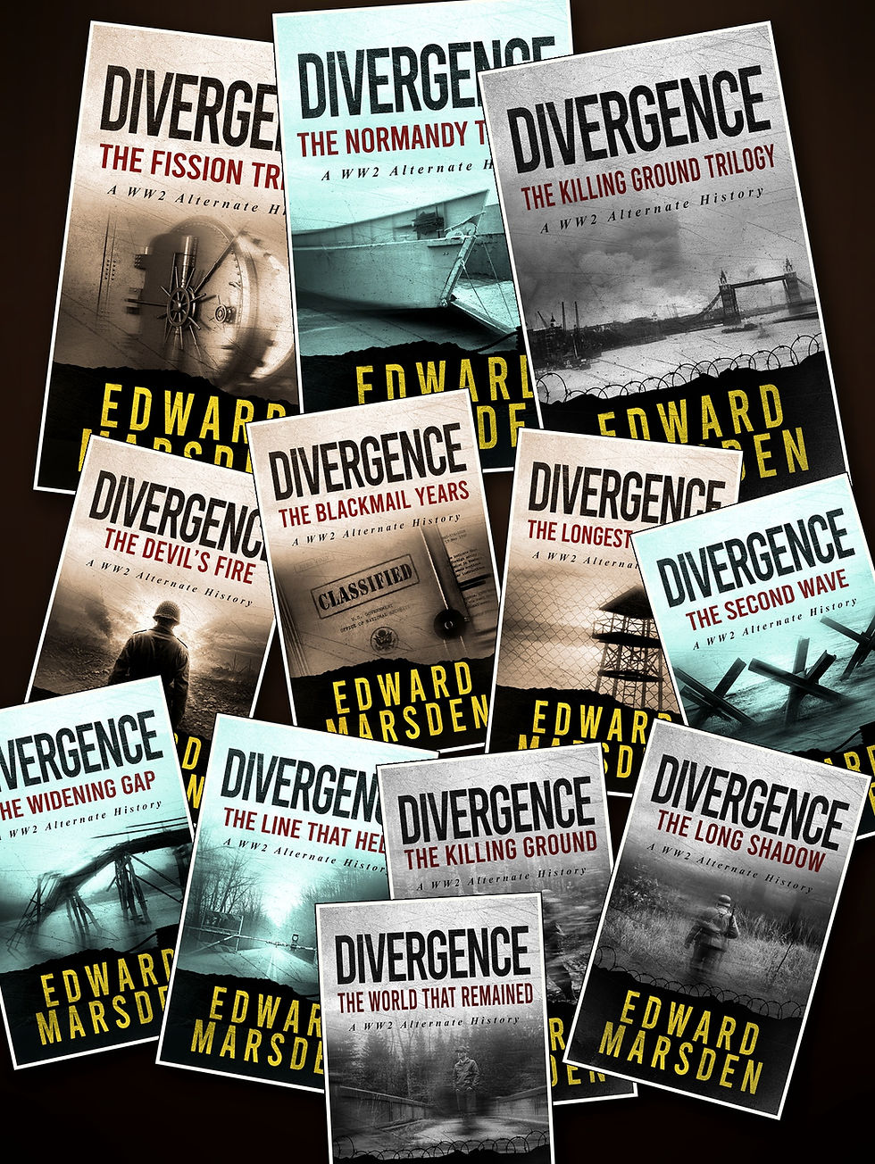 Book covers from The Divergence Series by Edward Marsden
