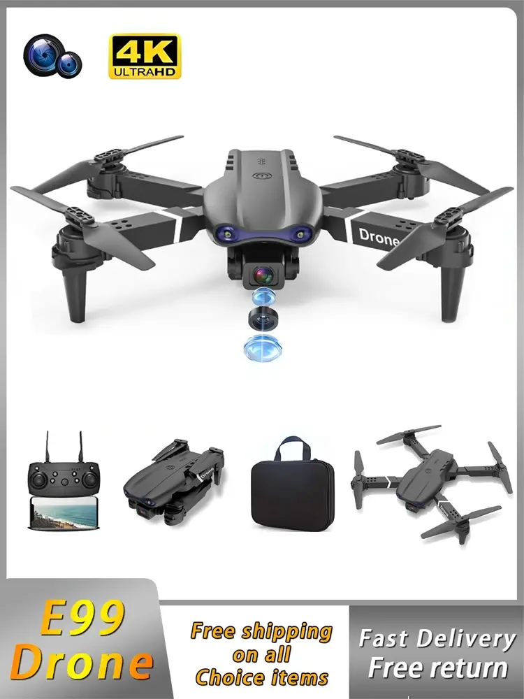E99 Folding Drone Quadcopter Remote Control Handle Four Axis Aircraft HD 4K Phot