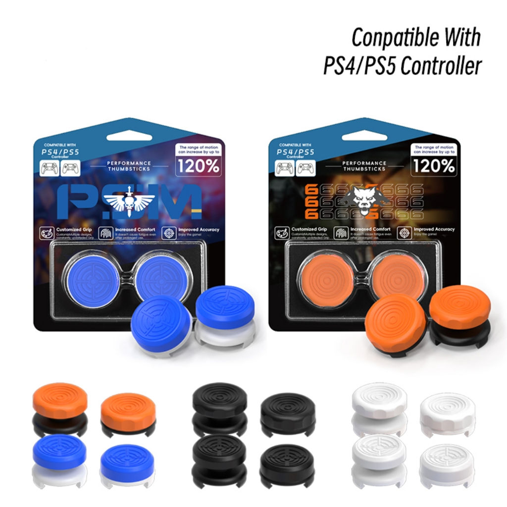 PS4 PS5 Performance Thumb Grips (2-Pack) - High & Low Rise Anti-Slip Joystick Co