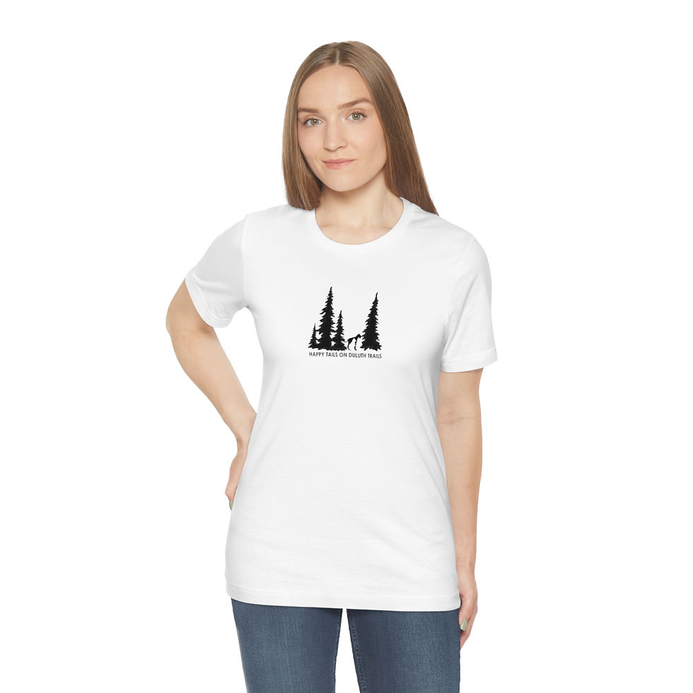 Thumbnail: HAPPY TAILS ON DULUTH TRAILS - Unisex Mens Jersey Short Sleeve Tee