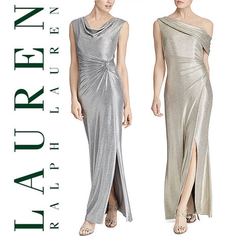 2 Ralph Lauren metallic gowns