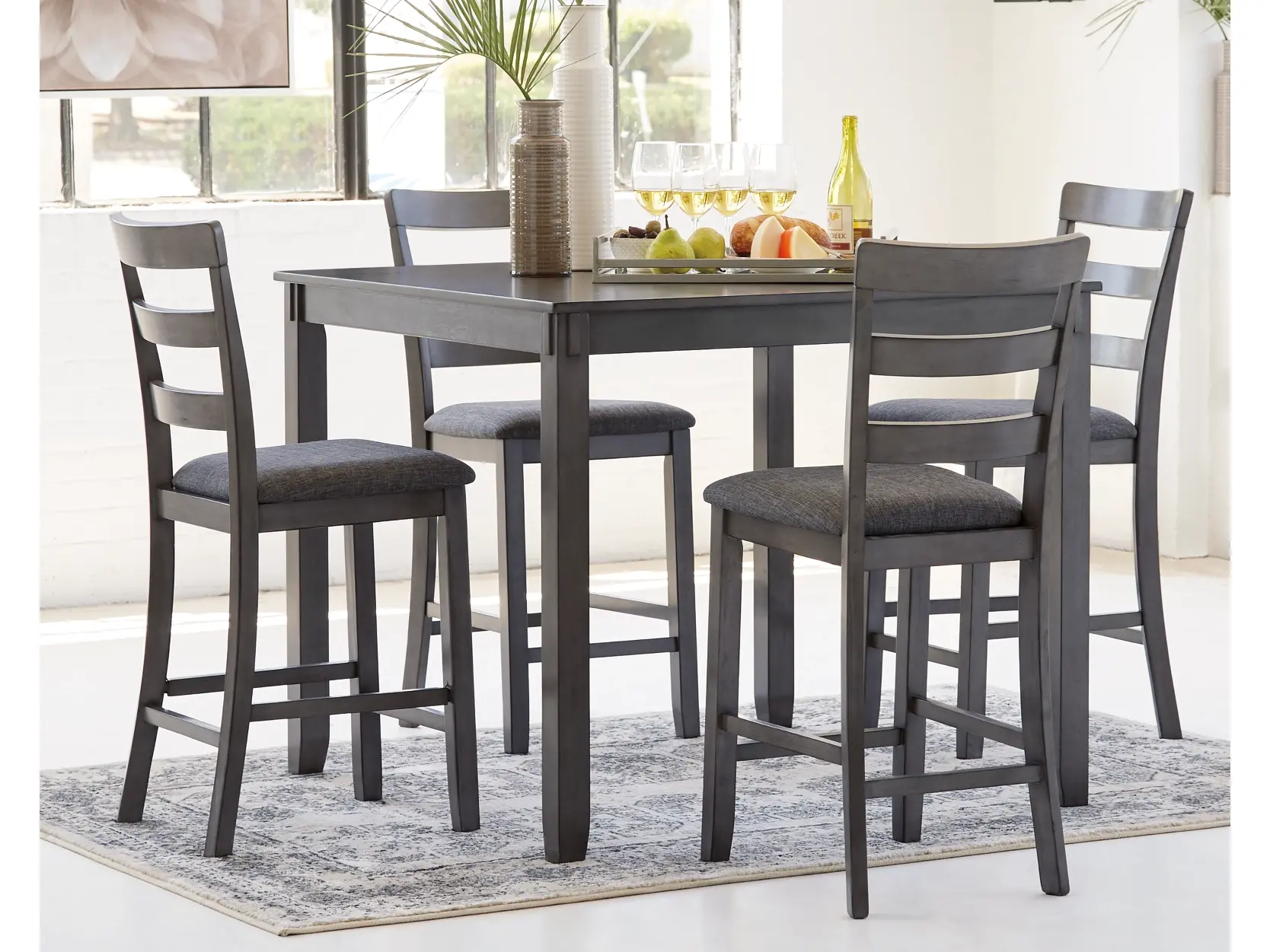Bridson Counter Height Dining Table and 4 Bar Stools
