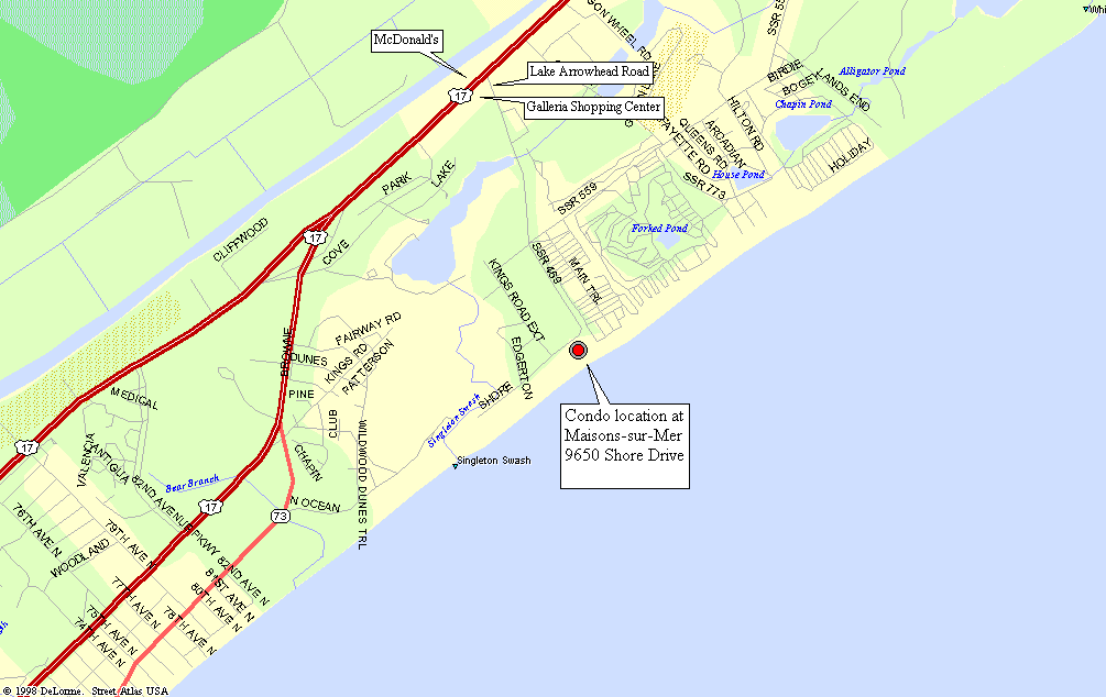 Oceanfront Myrtle Beach Condo Maps