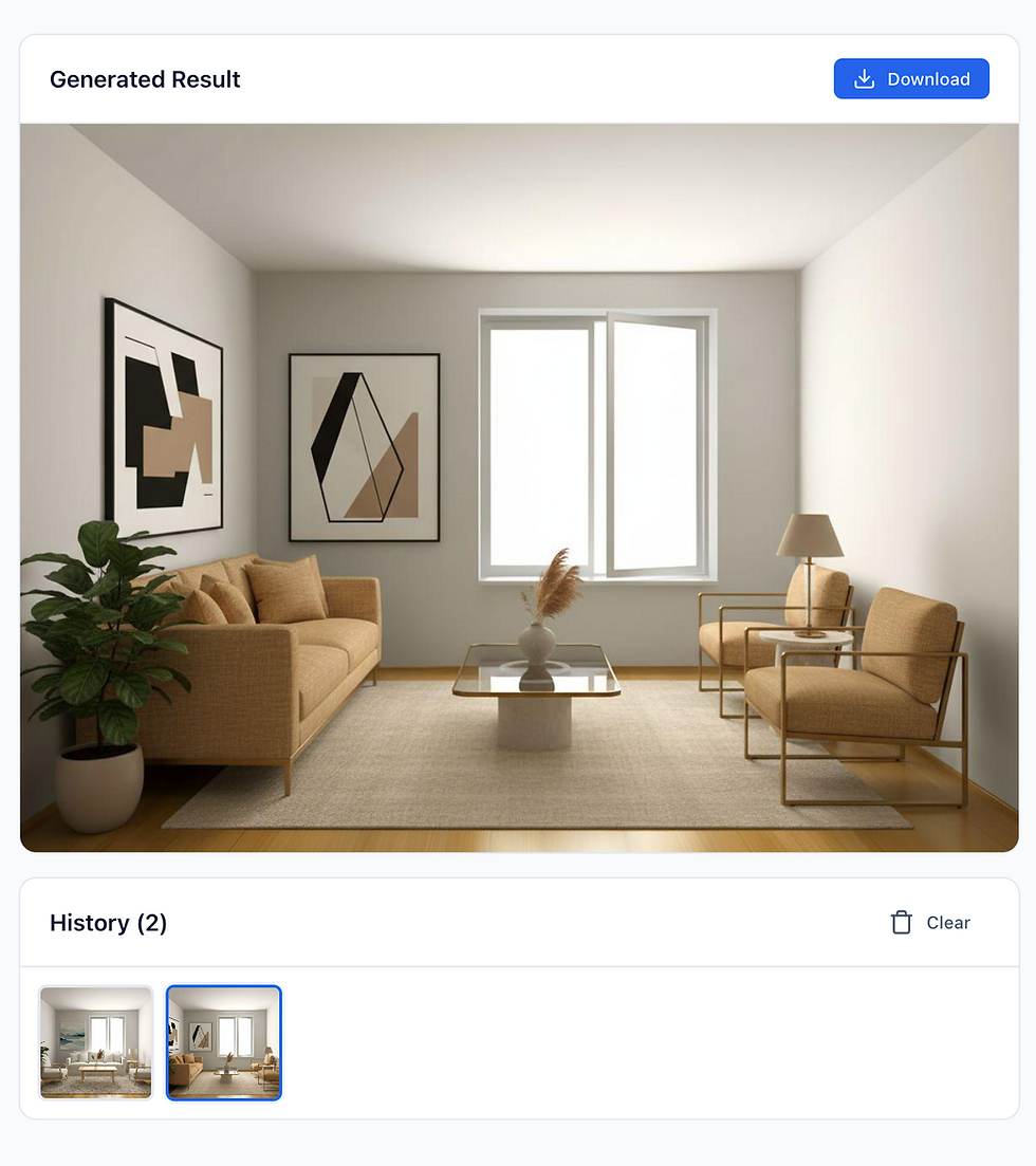 Generate multiple designs and review the history to observe effect of input parameters