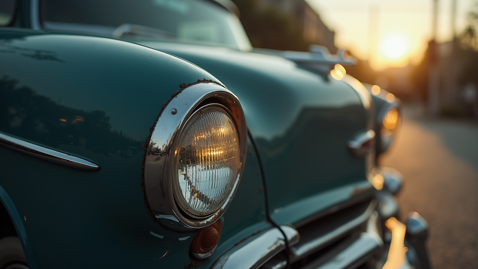 Close-up view of a restored headlight showcasing clarity