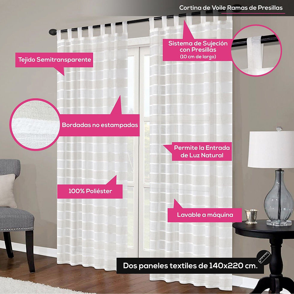 Miniatura: CORTINA VOILE BLANCA CON ARGOLLAS