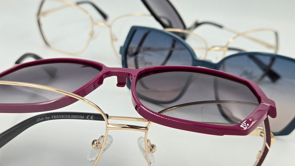 lunettes femme clark avec clip solaire aimanté chez votre opticien à boulogne sur mer outreau wimereux calais et la cote d'opale