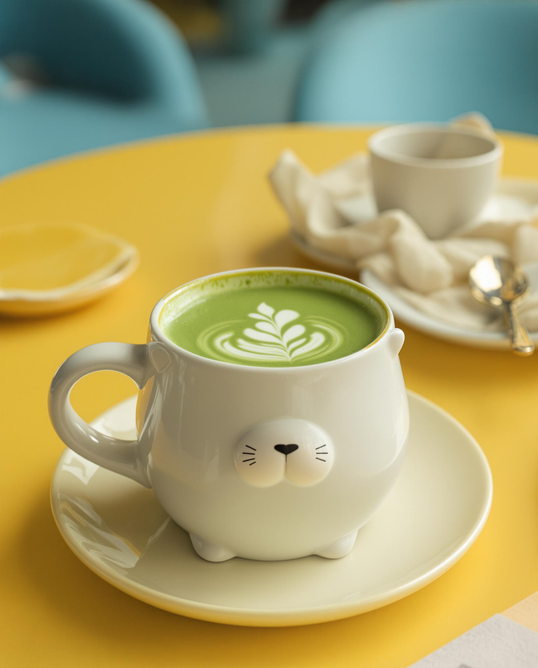 カピバラカフェの抹茶ラテ