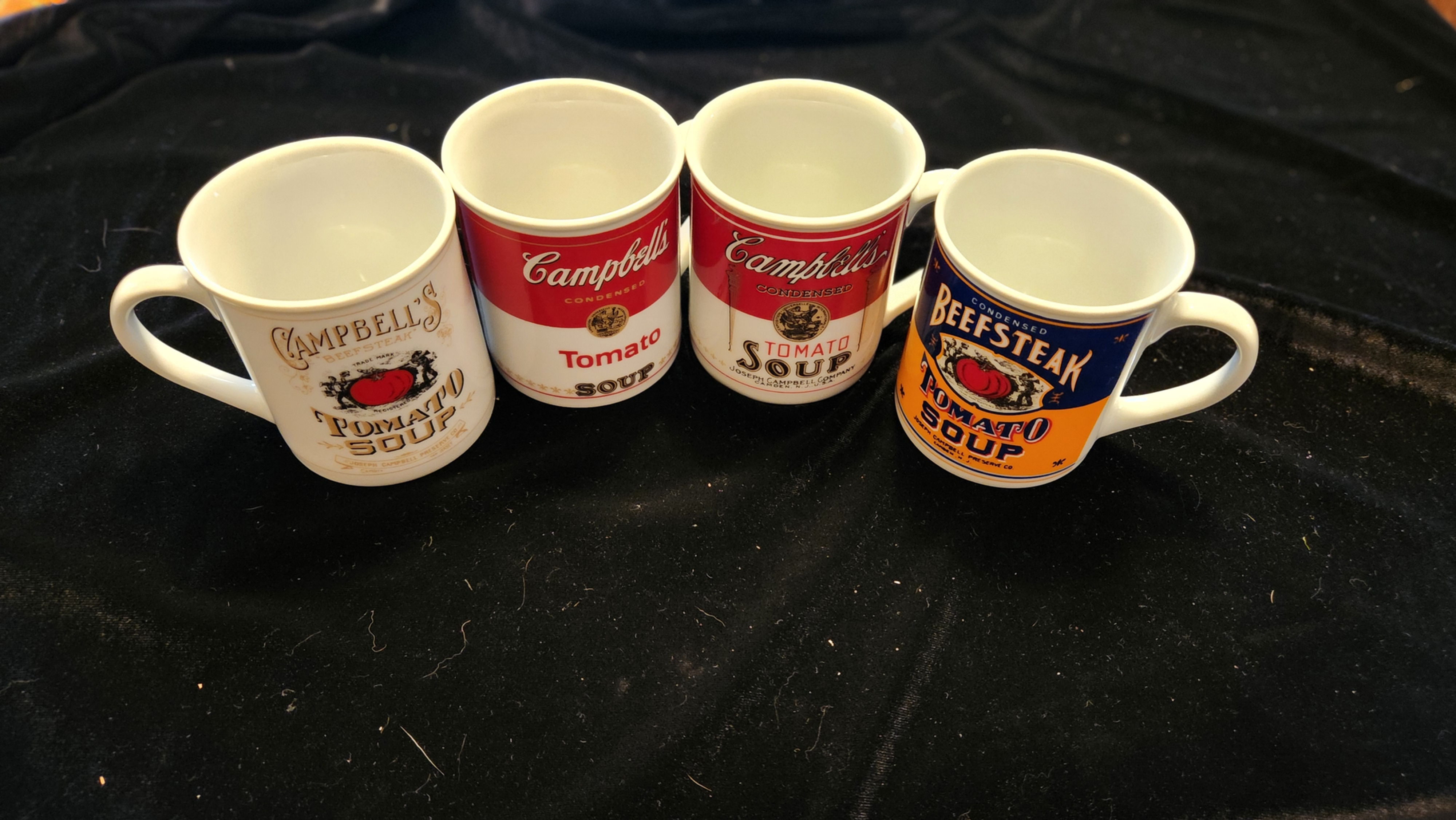 4 Vintage Campbell's Tomato Soup Coffee Cup Mugs Made in U.S.A.