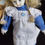 Thumbnail: Vintage Porcelain Doll With Blonde Hair blue dress 16"