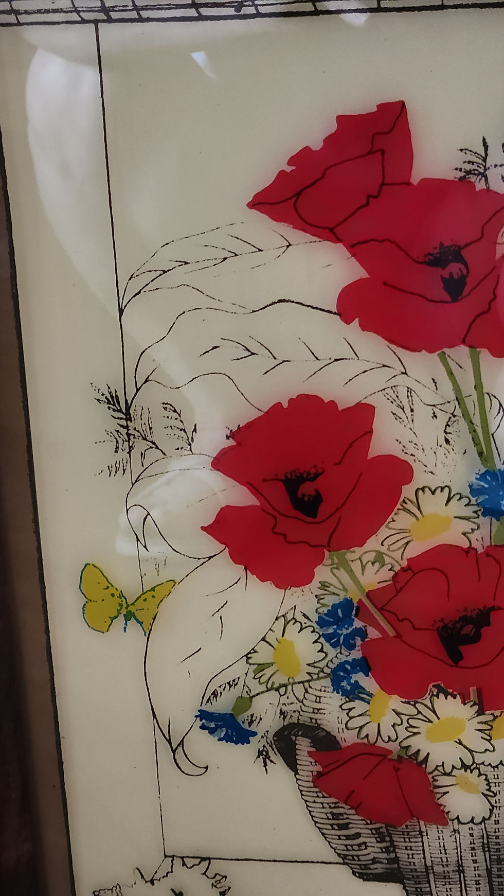 Vintage Glastiques Poppies in Frame 1965