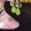 Thumbnail: Drop Earrings Green Chalcedony with Labradorite Beads