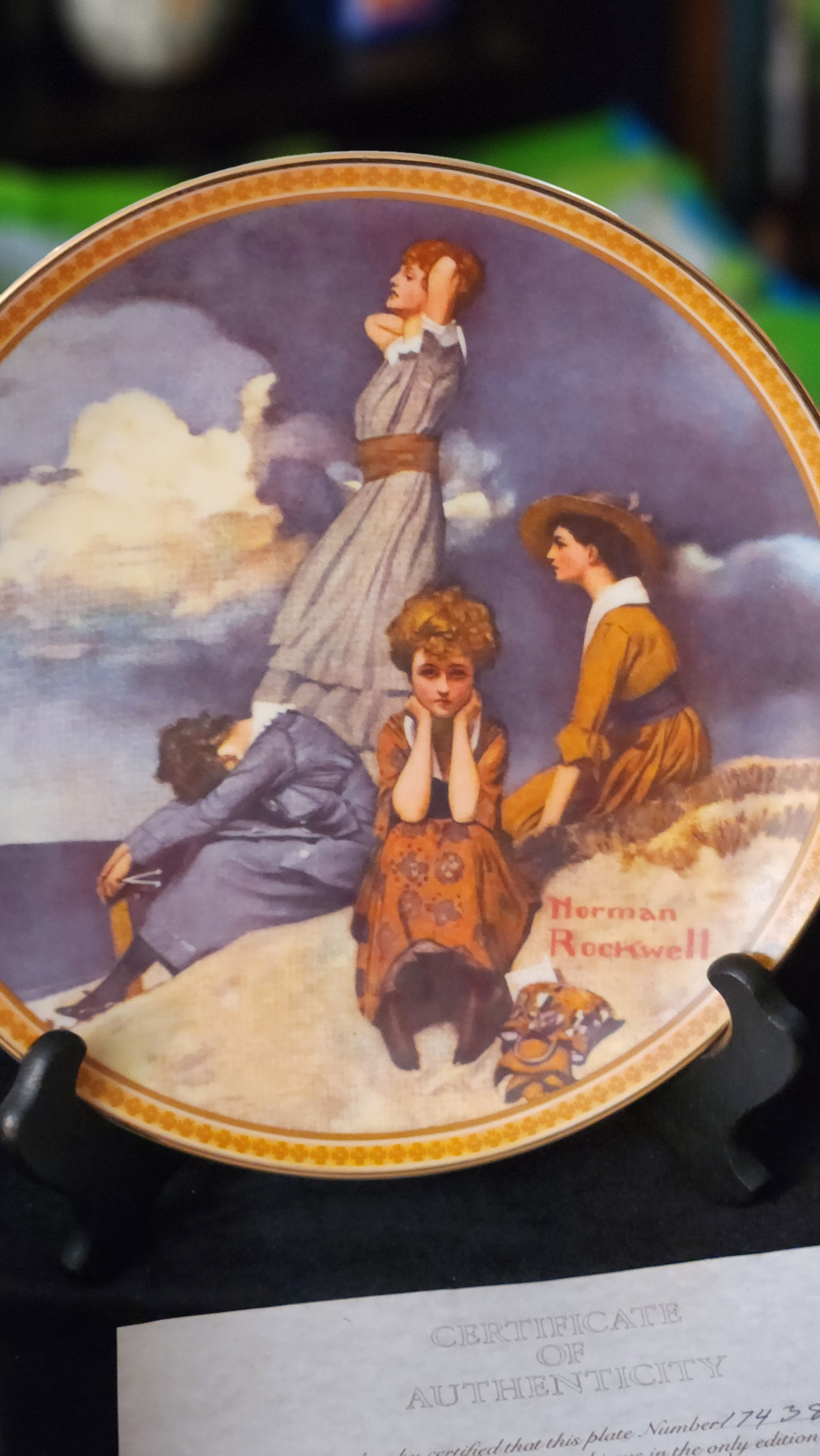 Vintage Norman Rockwell Plate 1980 " Waiting On The Shore "