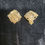 Thumbnail: Vintage Gold Tone Square Woven clip on Earrings