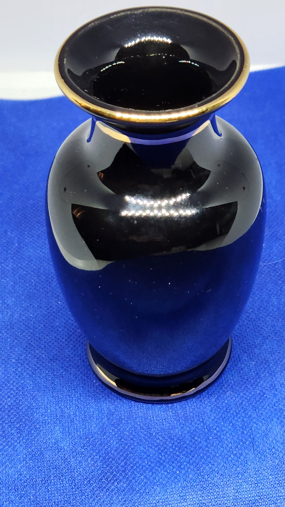 Thumbnail: Vintage Chokin Vase || 24k Gold Detail || Black , With Map Of Okinawa