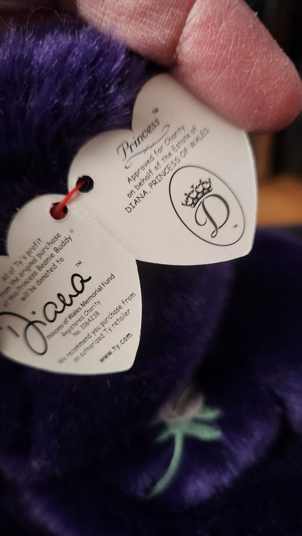 Thumbnail: Vintage Ty Beanie Buddy "Princess" Tribute Bear 14"