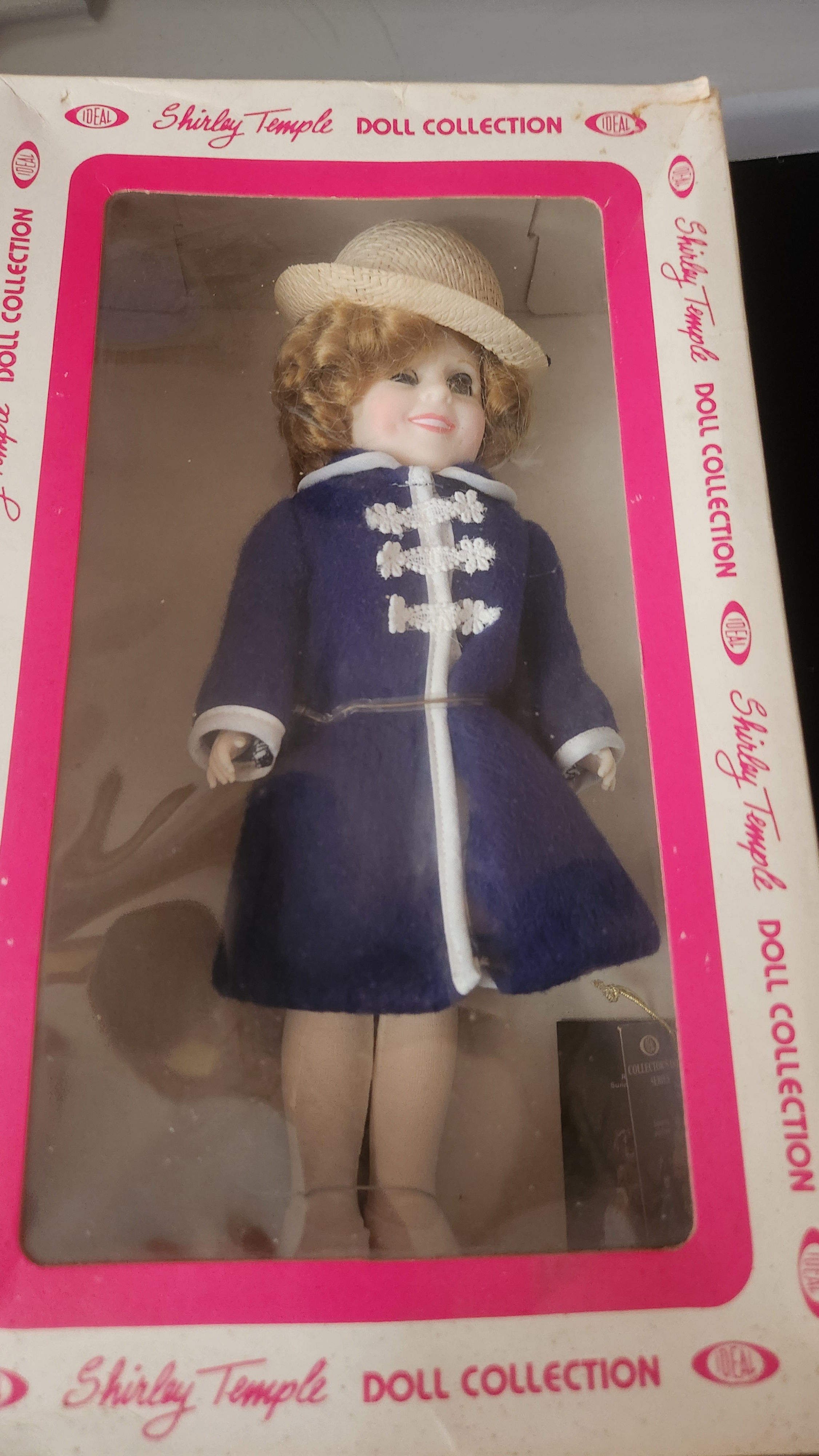 Vintage 1982 Shirley Temple Ideal Doll Polk-A-Dot Dress Velvet Coat Hat Original