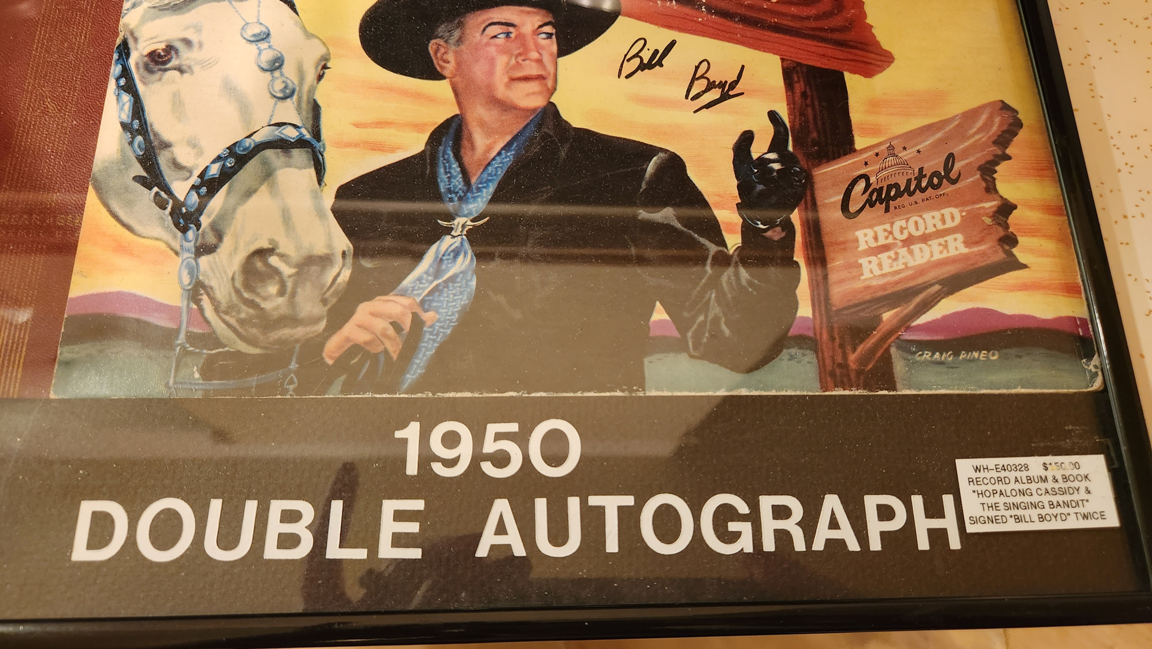 Vintage Hopalong Cassidy book with 2 albums, Double Signatures 1950