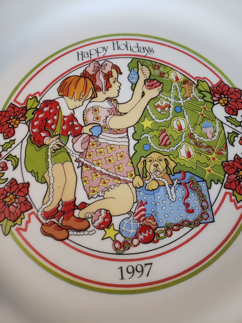 Thumbnail: Vintage 1997 Corning Corelle Christmas Cookie Plate Limited Edition