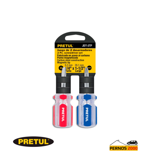 JGO DESARMADOR CHICO 2 PZAS 1/4" X 1.1/2" PRETUL