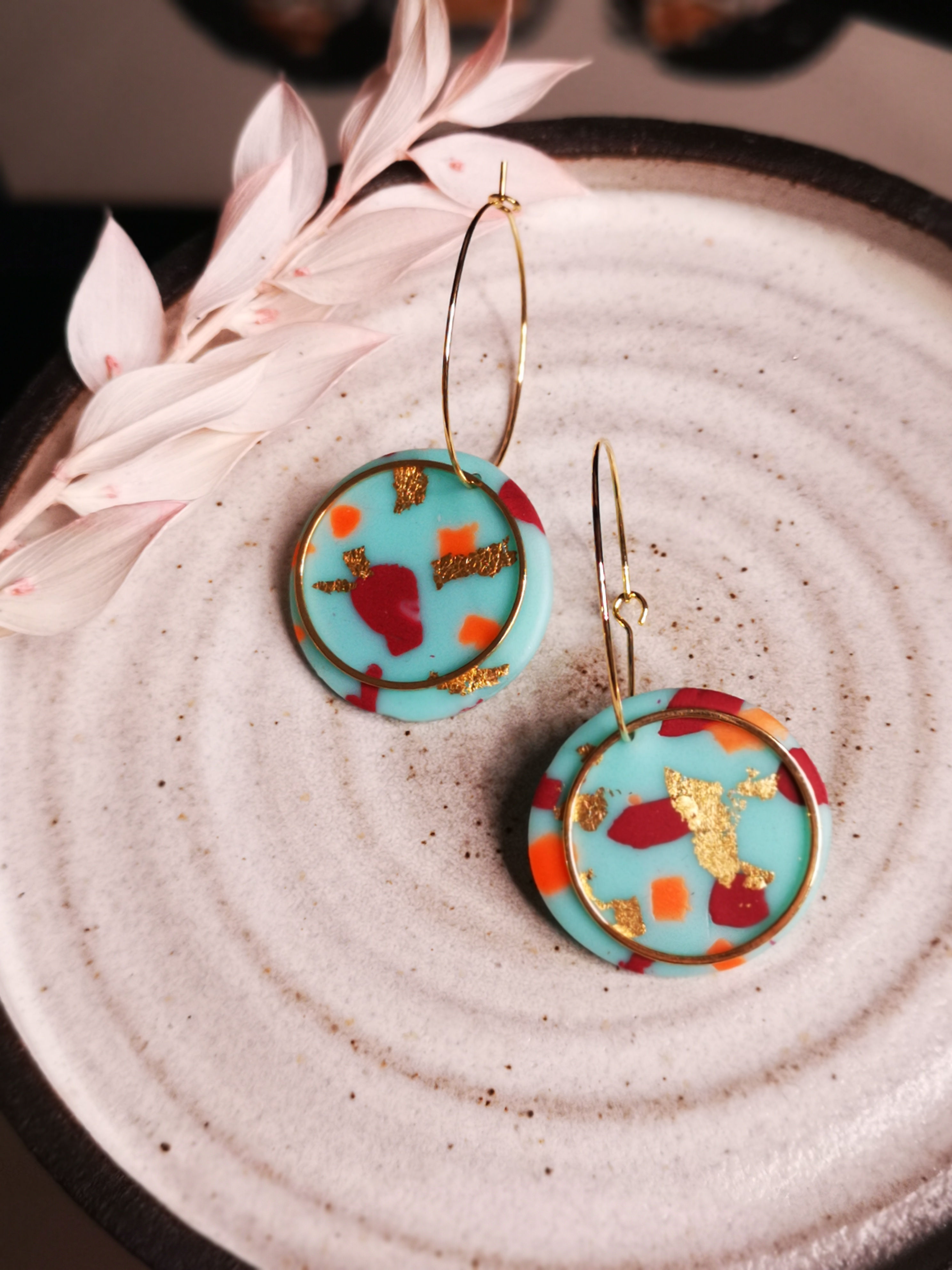 Gold plated drop earrings