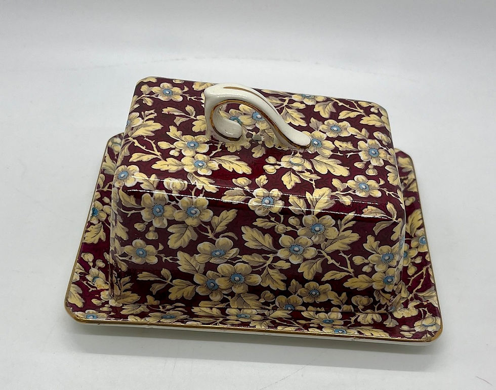 Vintage Lord Nelson Royal Brocade Chintz cheese dish with lid