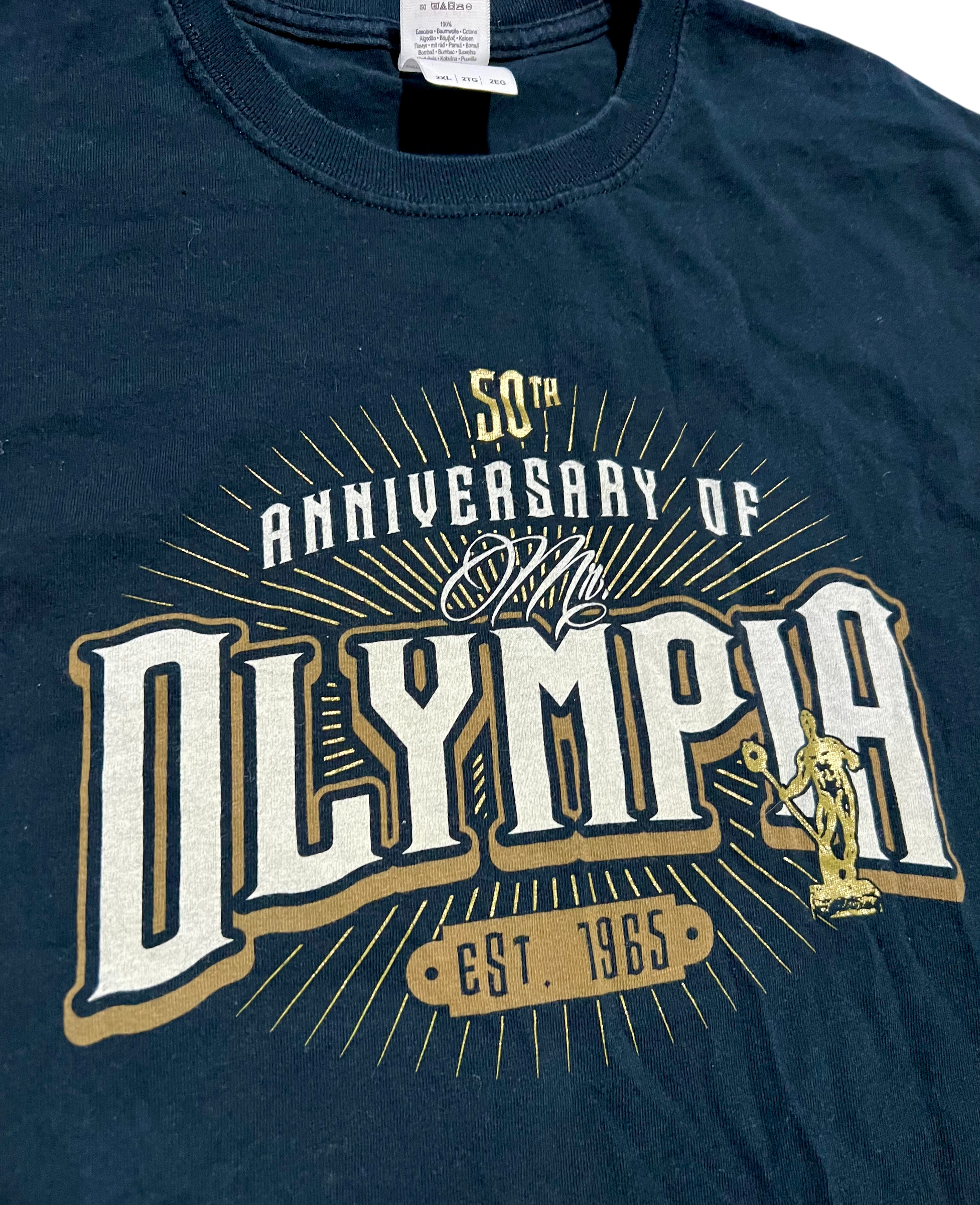 Mr. Olympia 50th Anniversary Black Vintage Graphic T-Shirt