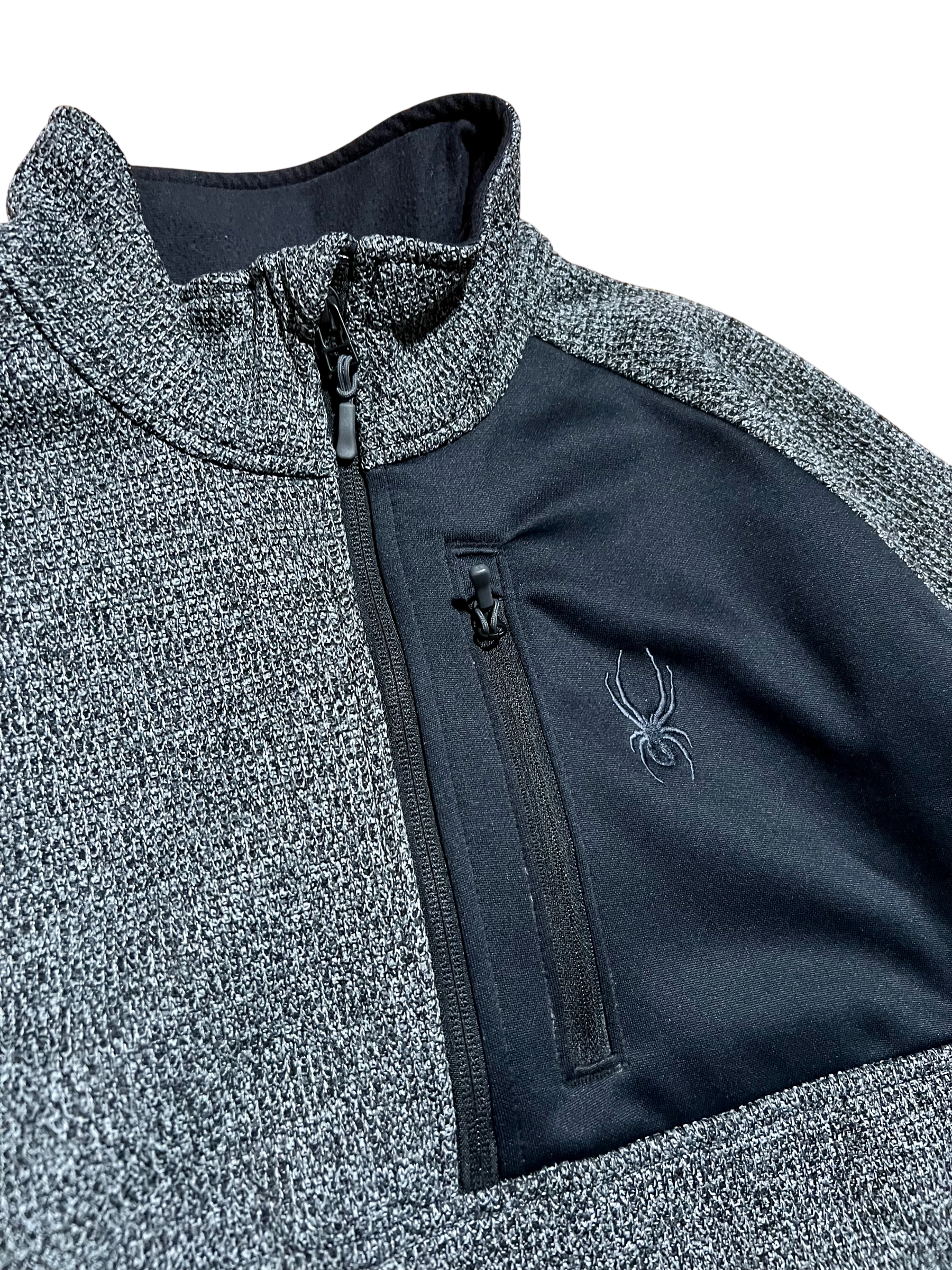 Spyder Half Zip Black & Gray Outdoor Performance Pullover Sweater