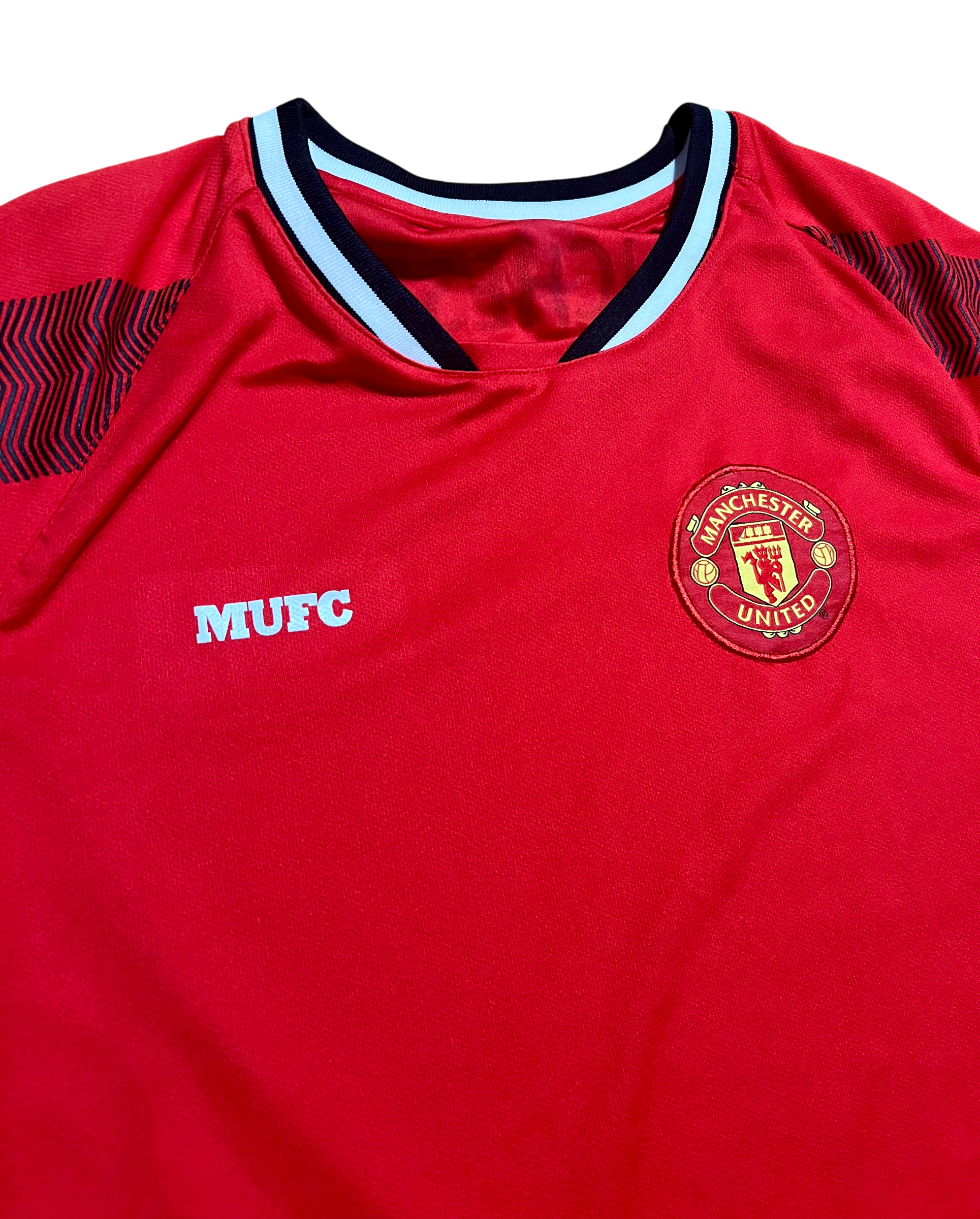 Manchester United MUFC Embroidered Crest Red Soccer Jersey