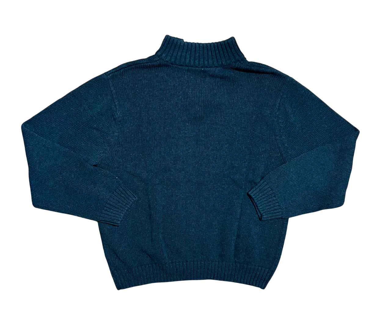 Chaps Gray, Blue & White Vintage Quarter Zip Sweater