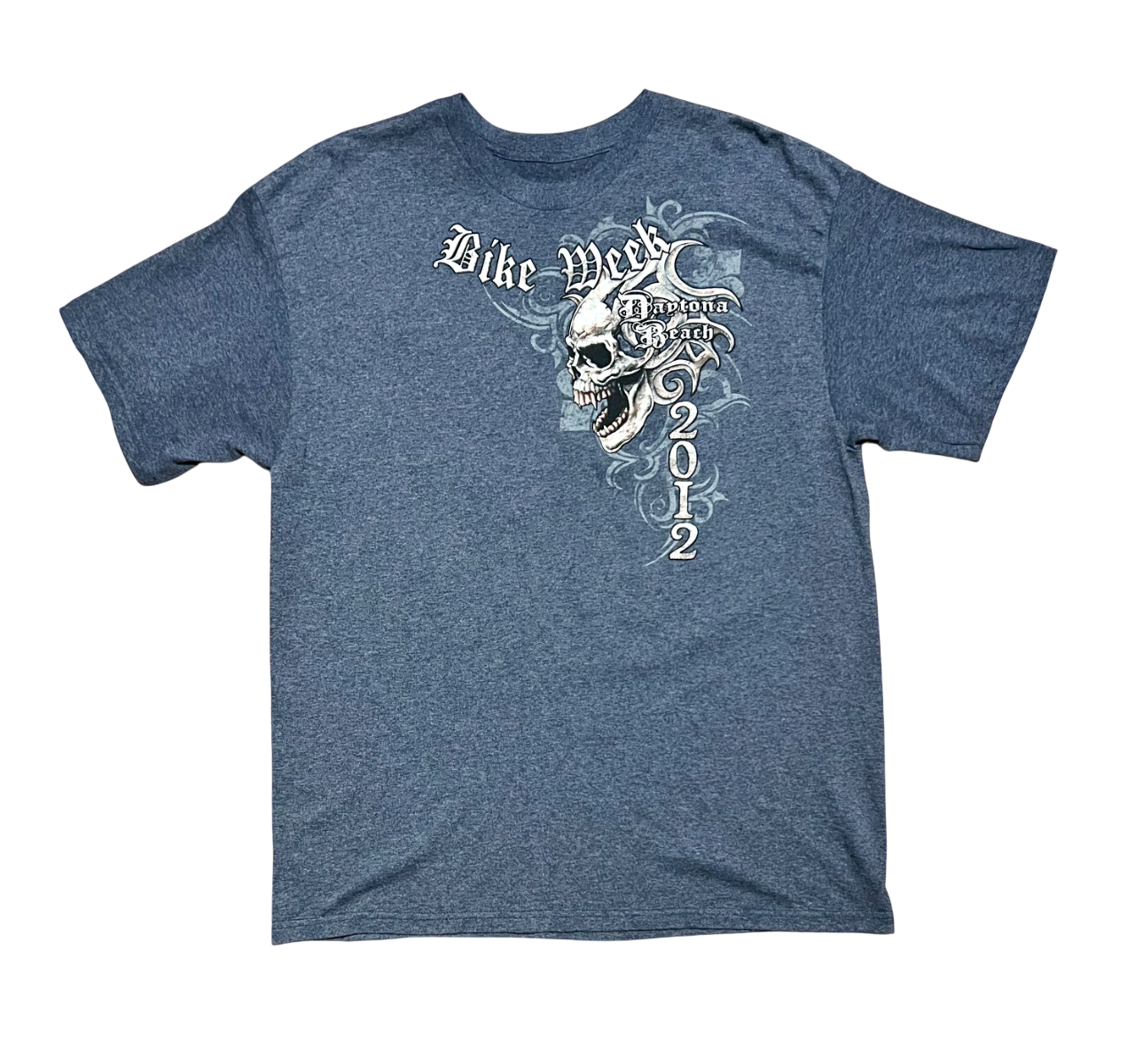 Bike Week Daytona Beach 2012 Skull Y2K 71st Annual Vintage T-Shirt