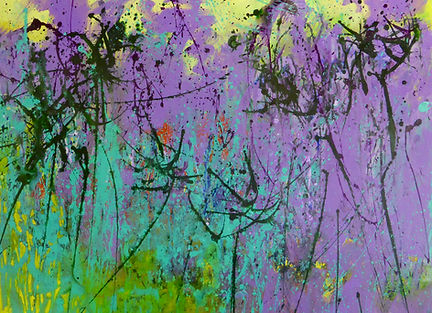 #floral#abstract#aquilegia#purple#green