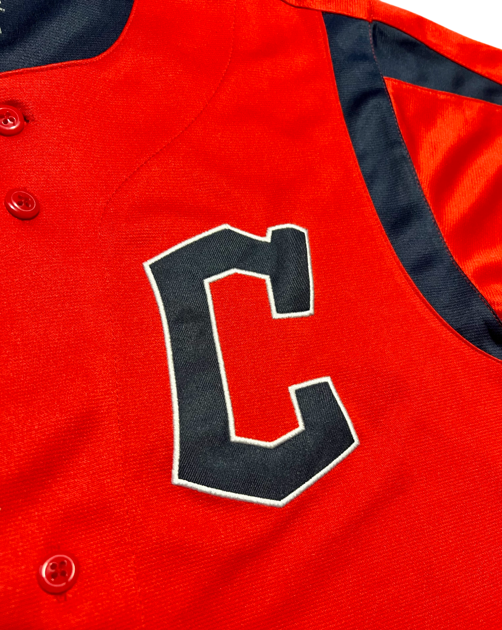 Cleveland Guardians TrueFan Red & Blue Button Up Jersey