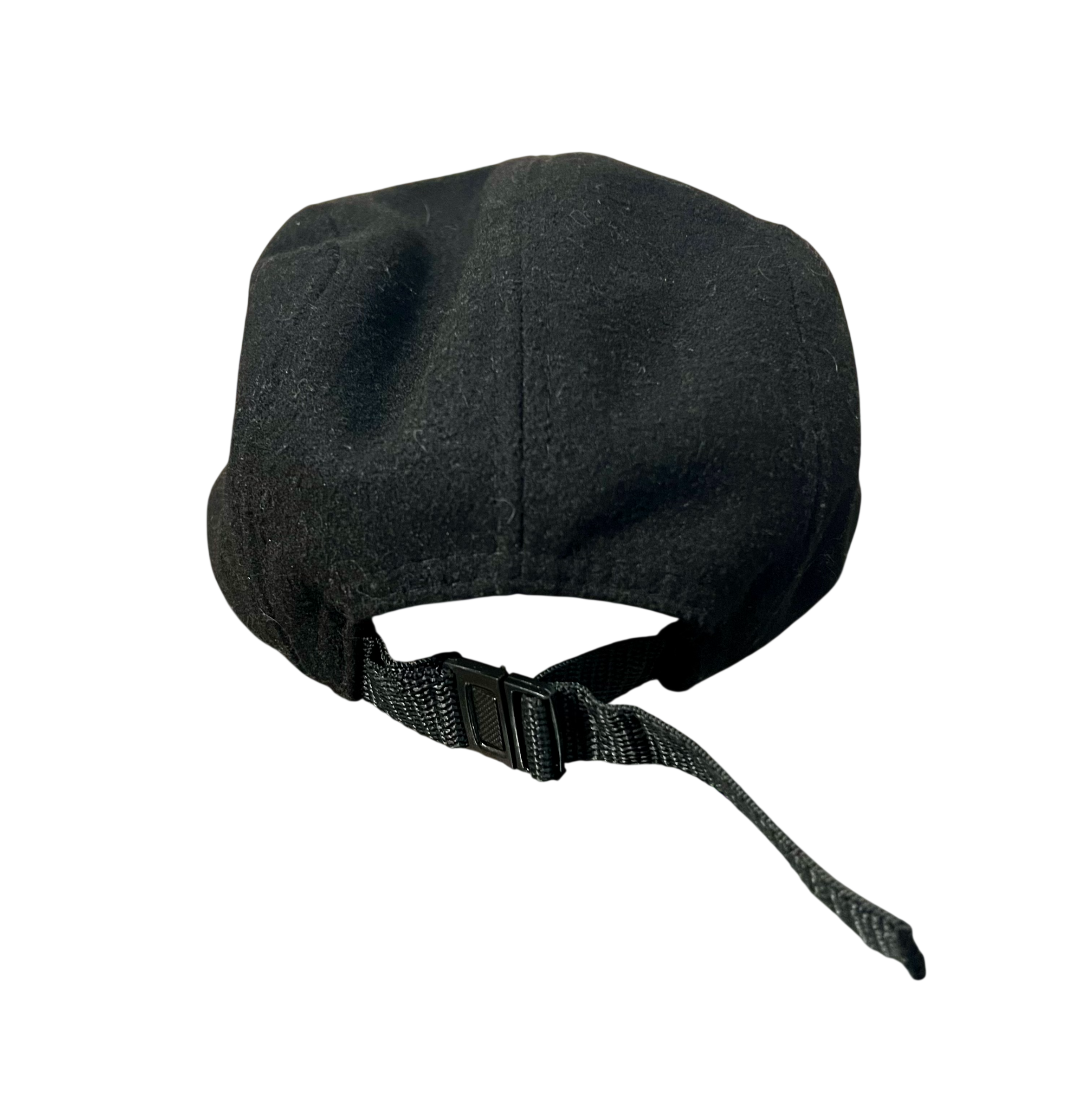 Supreme Black Wool 5 Panel Authentic Made in USA Strapback Hat