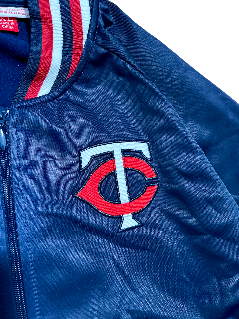 Minnesota Twins Mitchell & Ness Satin Navy Embroidered Jacket