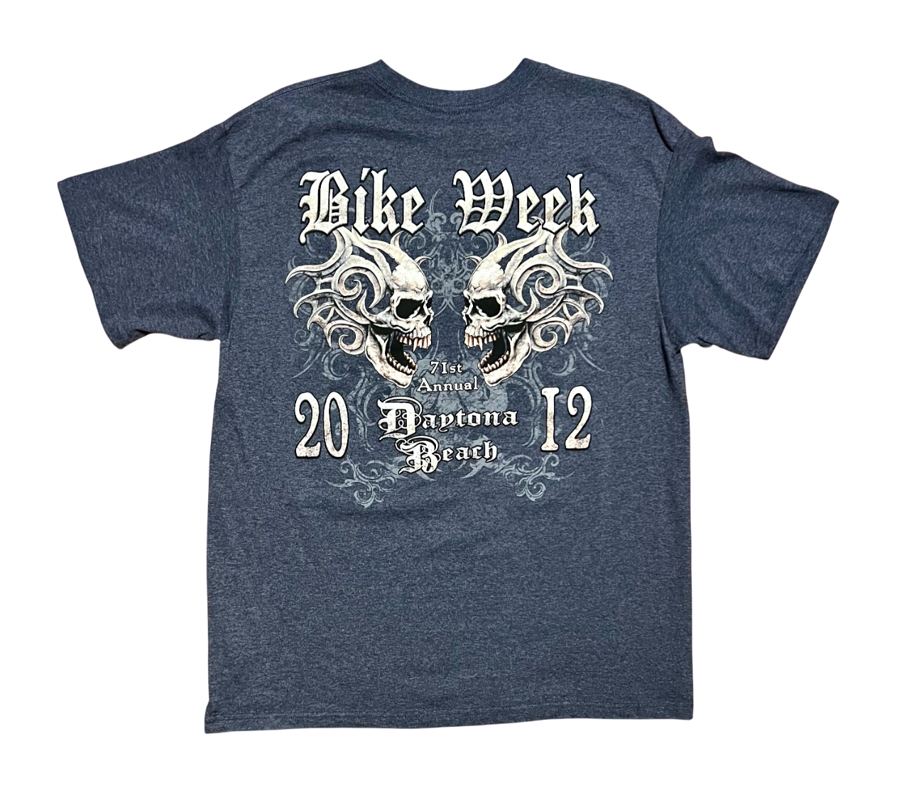 Bike Week Daytona Beach 2012 Skull Y2K 71st Annual Vintage T-Shirt