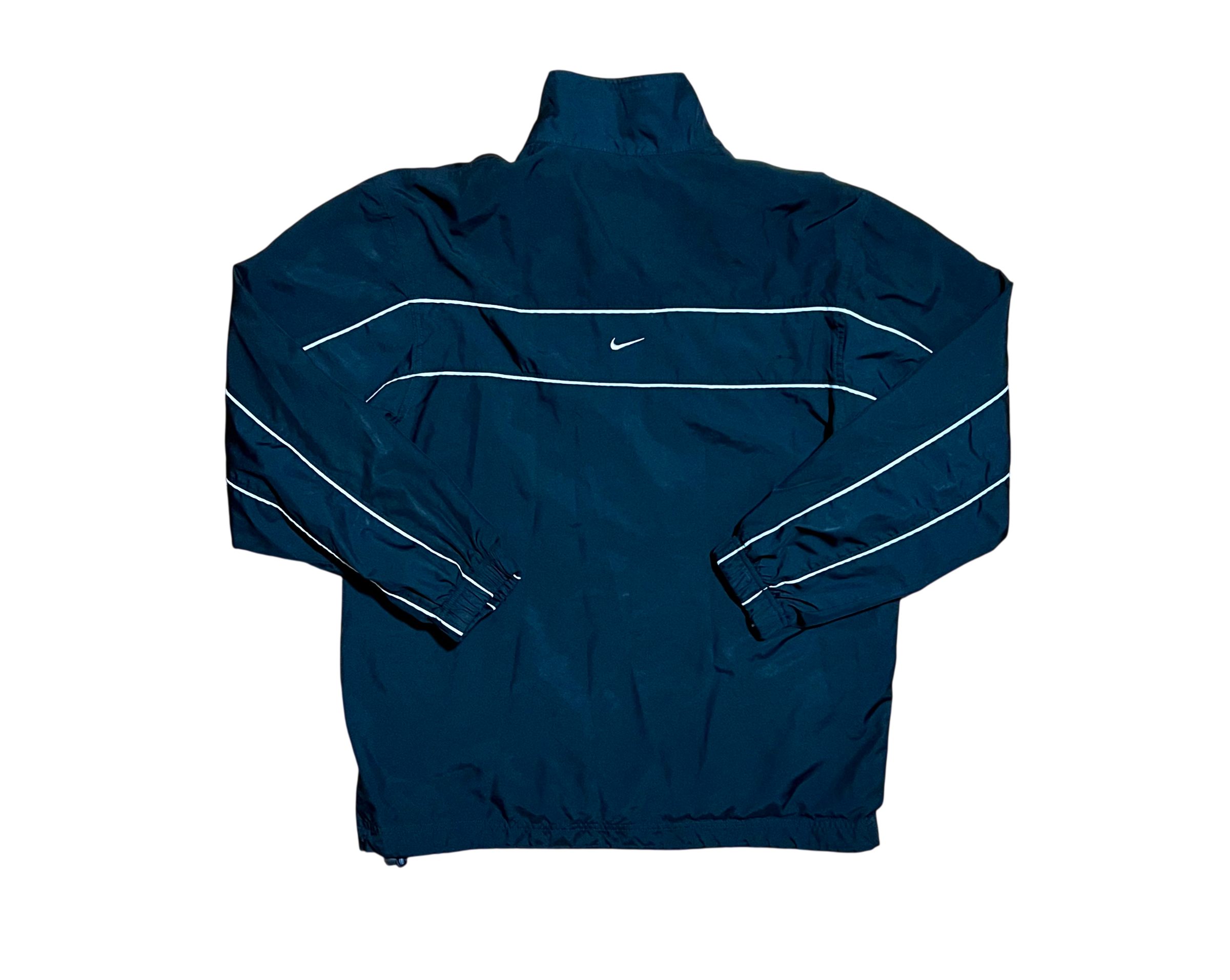 Nike Vintage Full Zip Embroidered Black & White Windbreaker Jacket