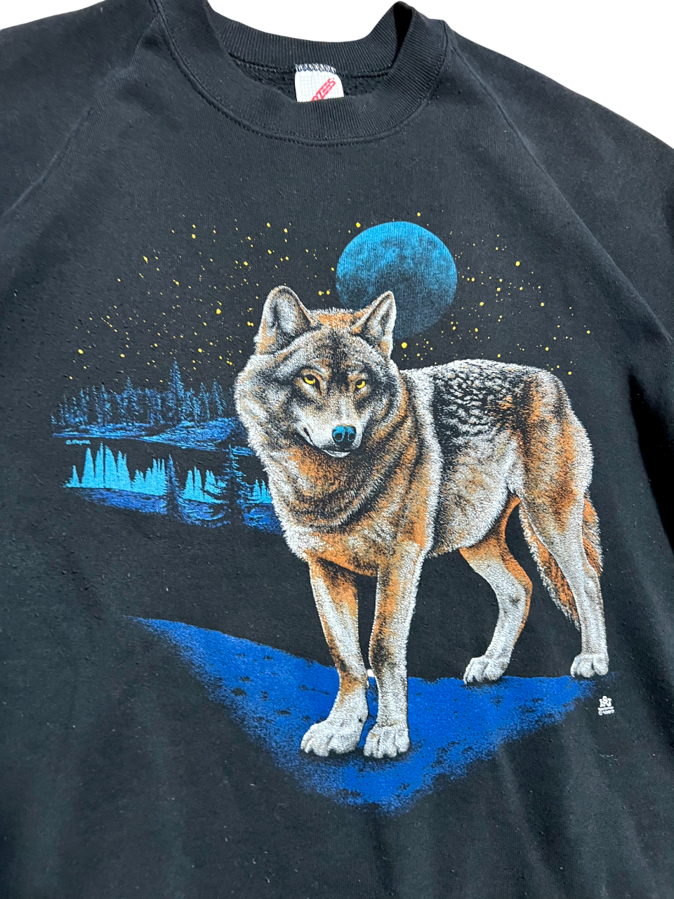Wolf & Moon Jerzees 1987 Black Vintage Crew Neck Sweatshirt