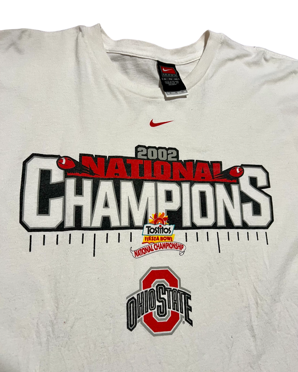 Ohio State Buckeyes Nike '02 National Champions White Vintage T-Shirt