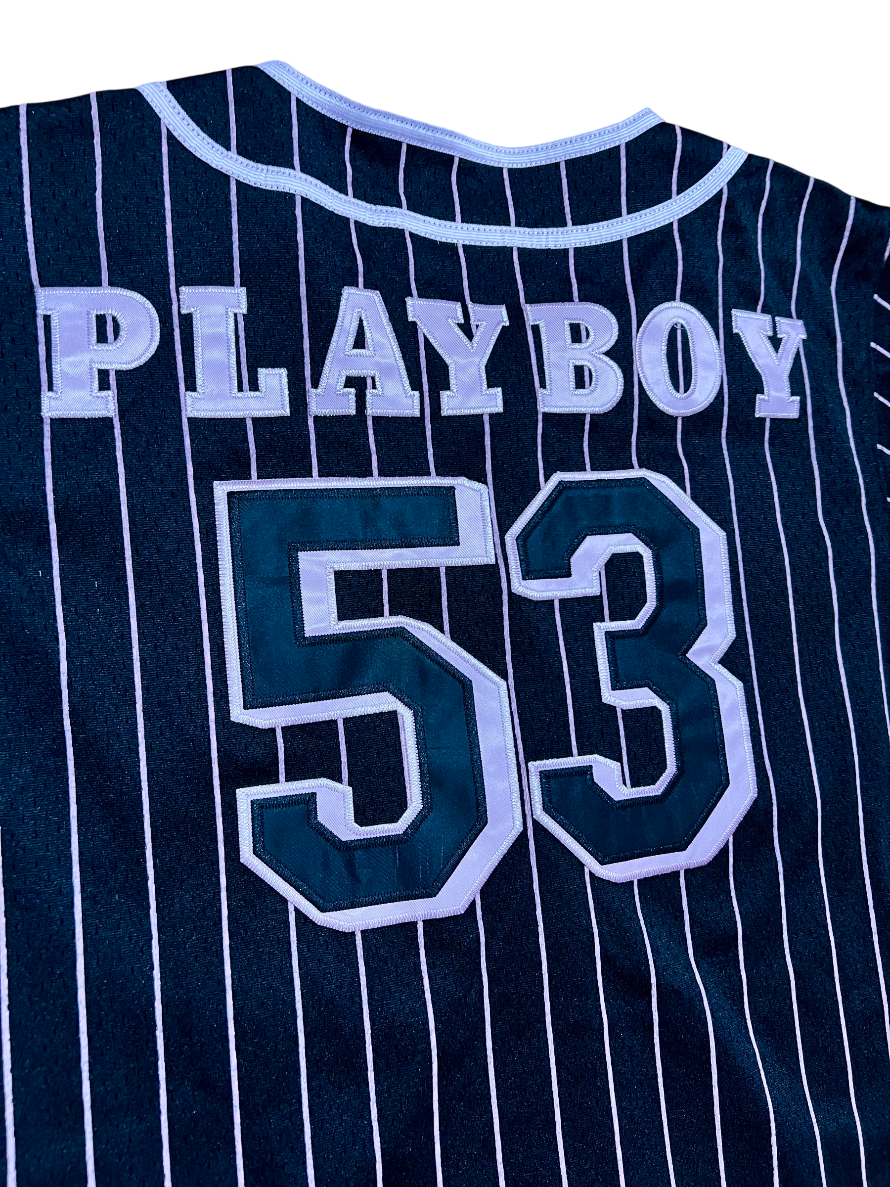 Playboy x Lids Pinstripes Year of The Rabbit #53 Button Up Jersey