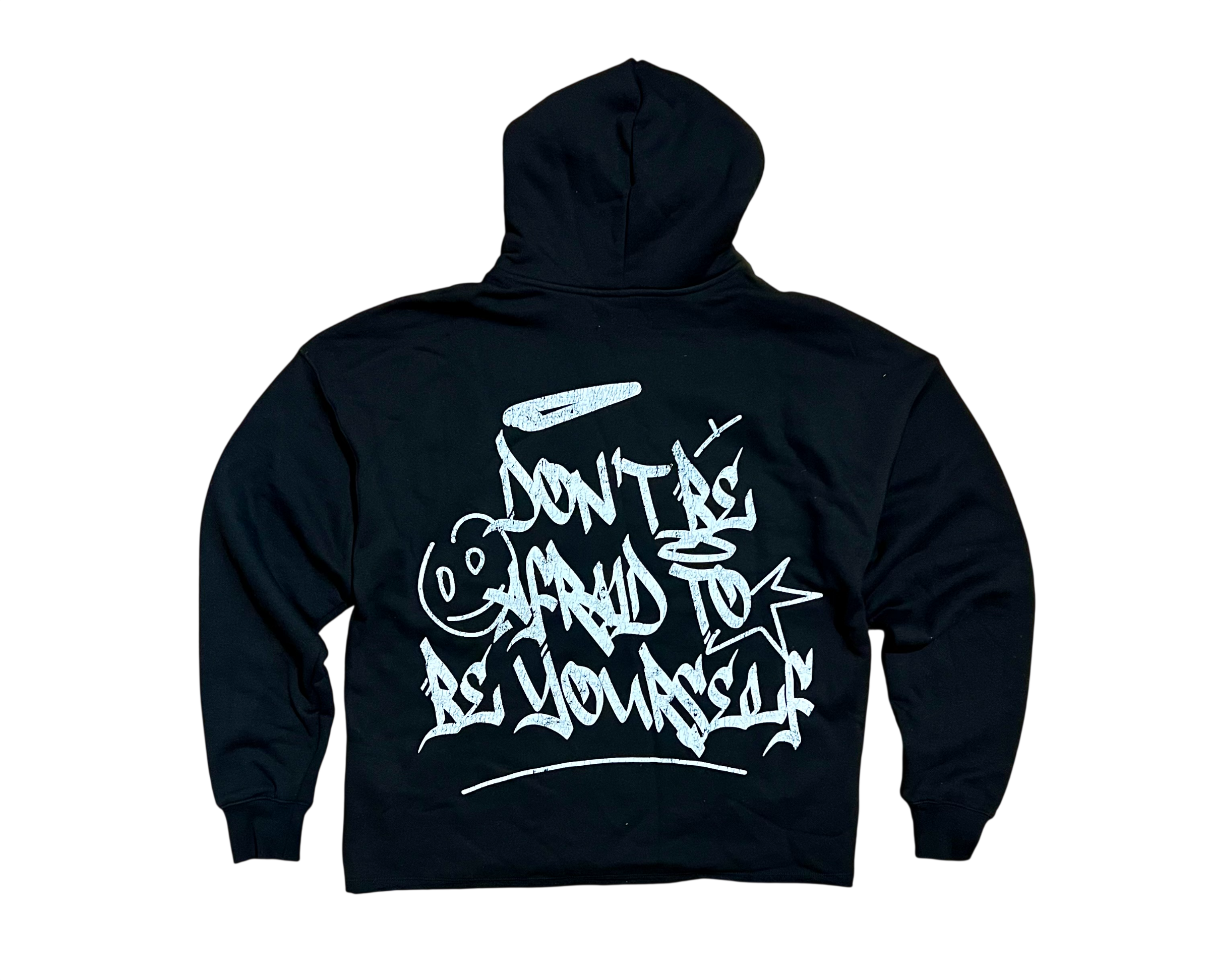 Roku Studios Be Yourself Black Graffiti Streetwear Graphic Hoodie