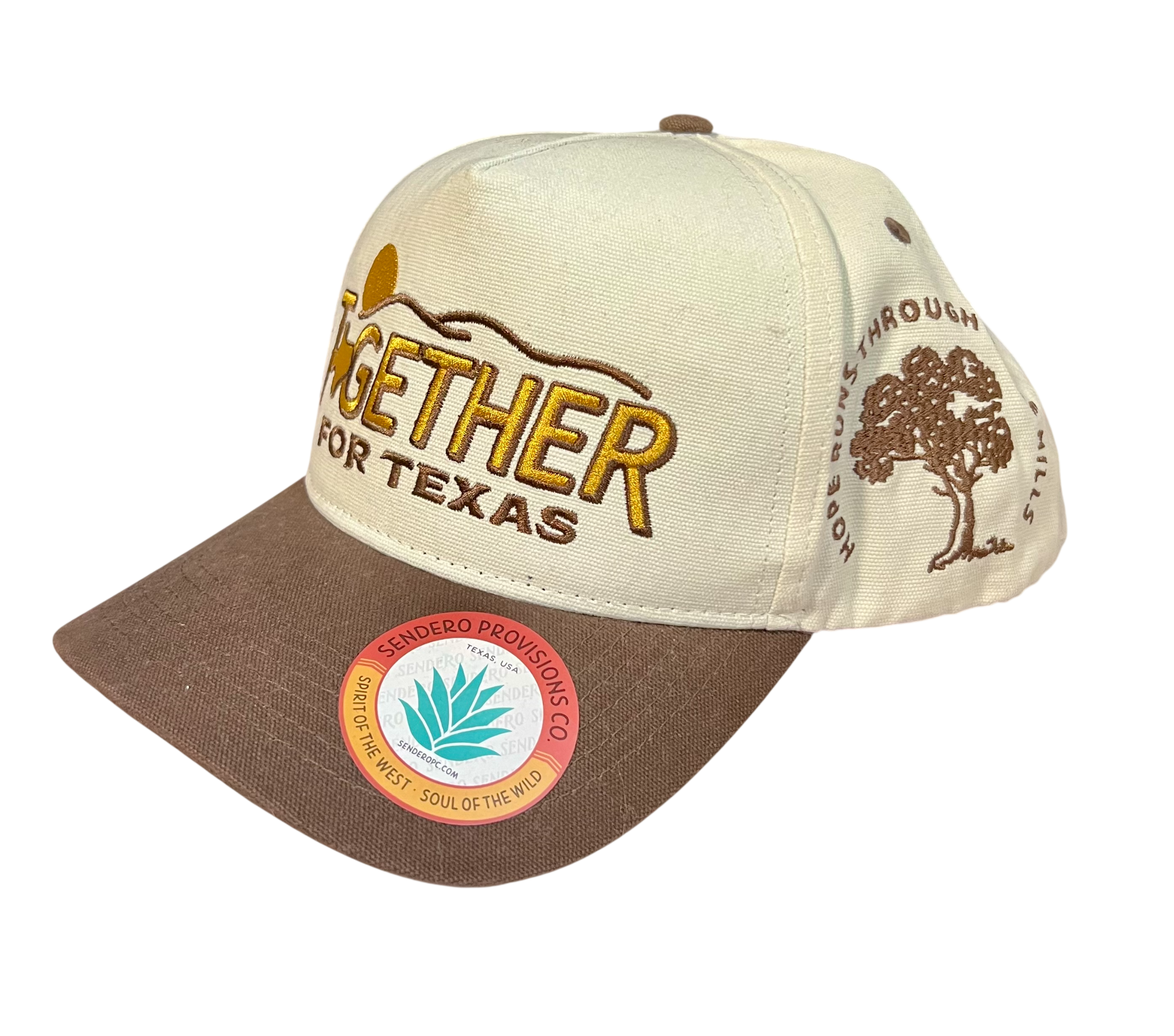Together For Texas Sendero Provisions Co. Cream & Brown Snapback Hat