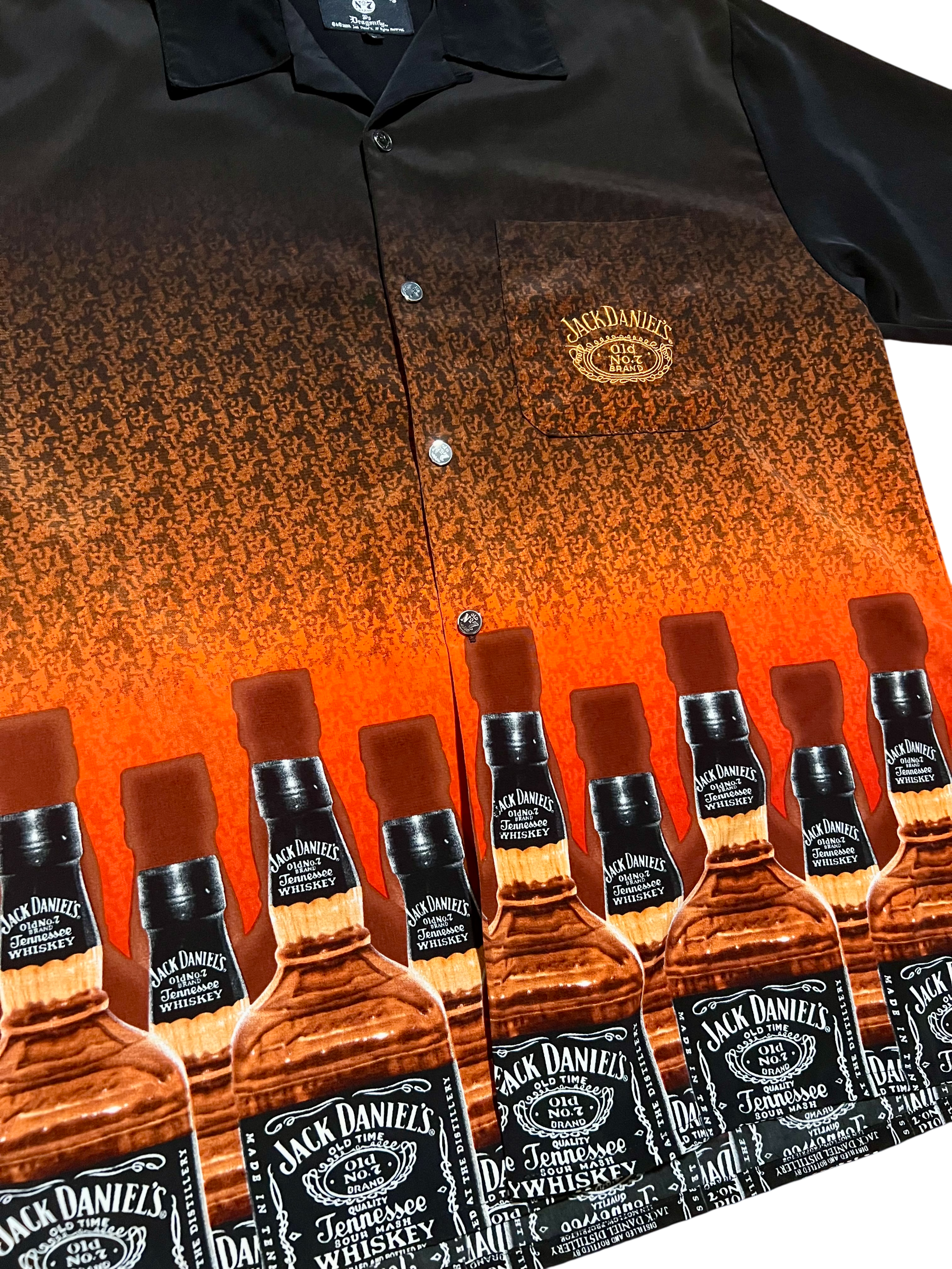 Jack Daniels Whiskey Y2K Vintage Short Sleeve Button Up Shirt