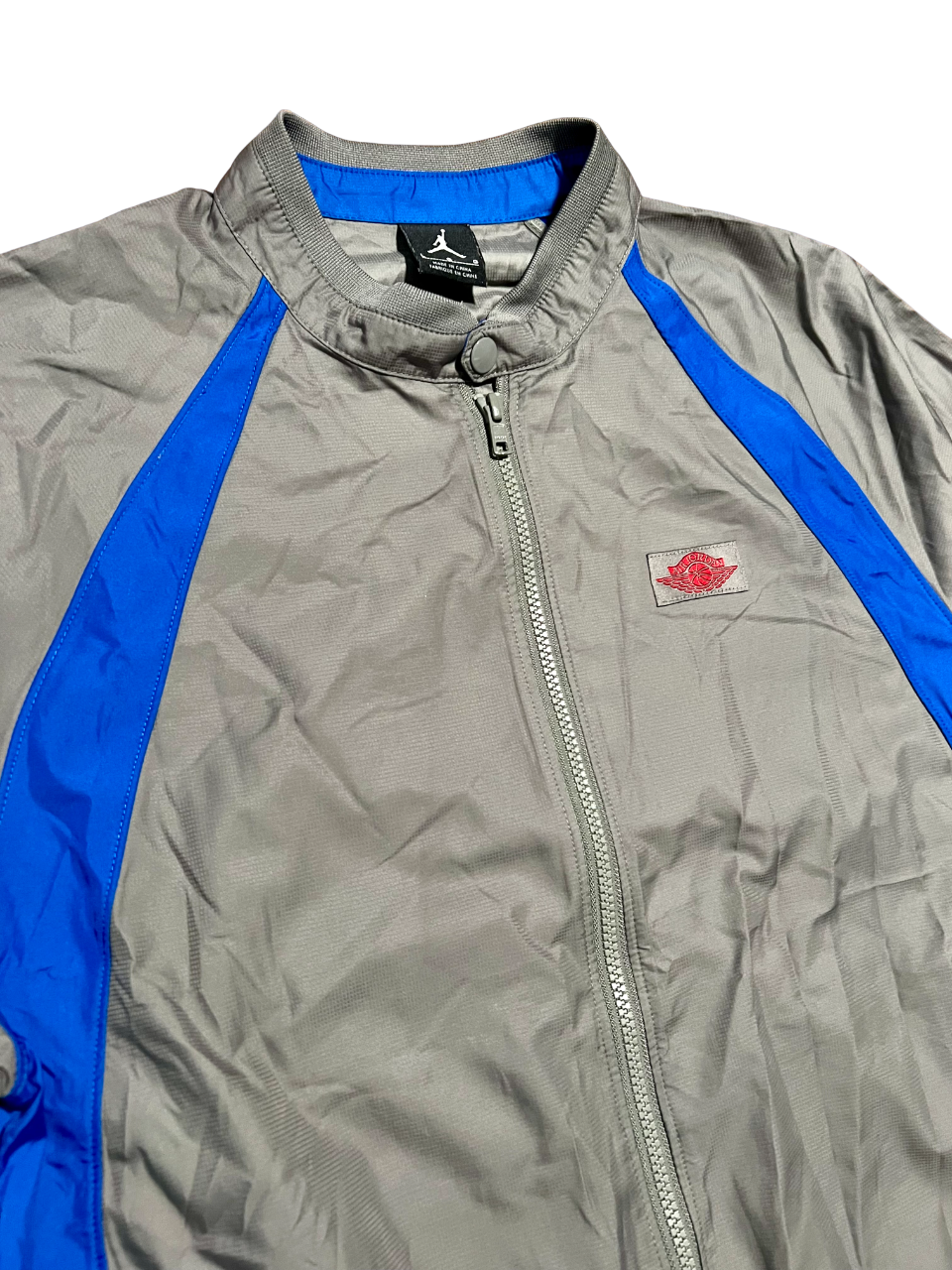 Air Jordan Retro Blue & Gray AJ1 Muscle Windbreaker Jacket