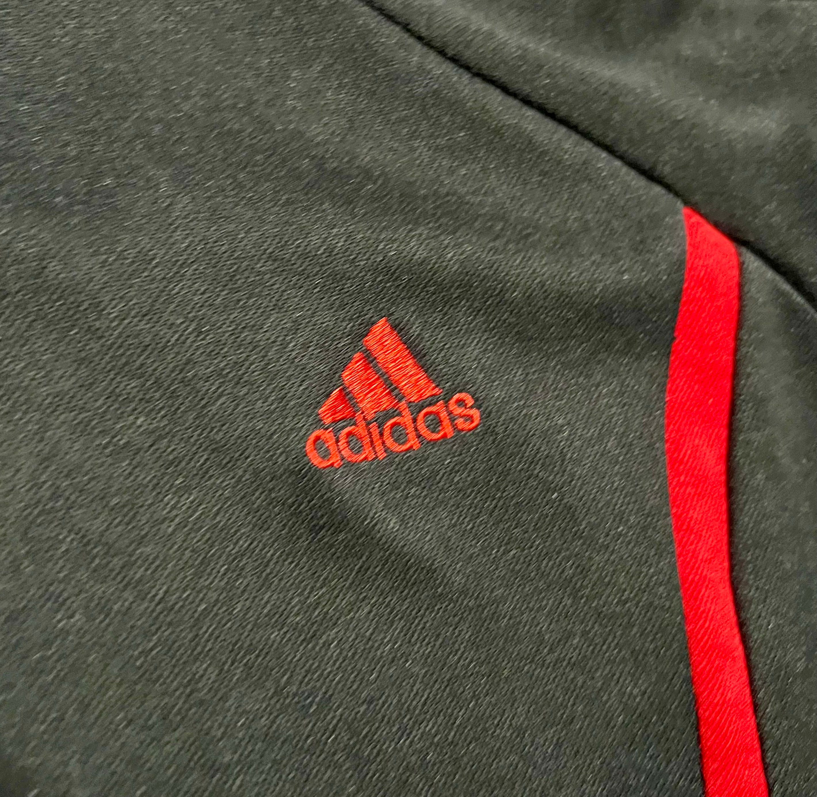 Adidas Retro Athletic Red & Black Full Zip Hooded Track Jacket
