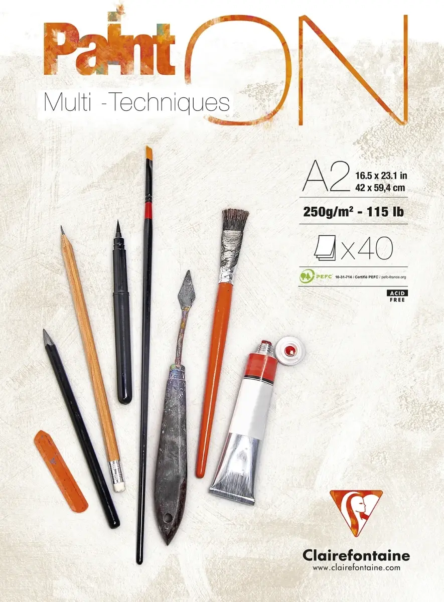 Clairefontaine - Bloco Colado A2 Paint 40Fls 250Gr